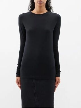 Raey wool long sleeve black t shirt